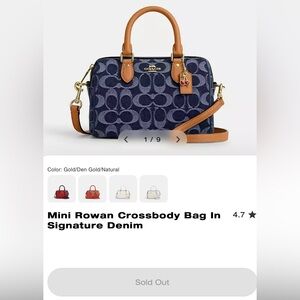 Coach Navy Blue Mini Rowan Crossbody Bag